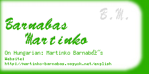 barnabas martinko business card